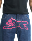 Icecream Running Dog Double Scoop Denim Pants Mid Wash Blue
