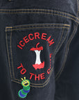 Icecream Double Scoop Apple Denim Pants Black