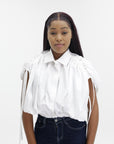 Givenchy Shirt Cropped Poplin ruched White