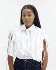 Givenchy Shirt Cropped Poplin ruched White