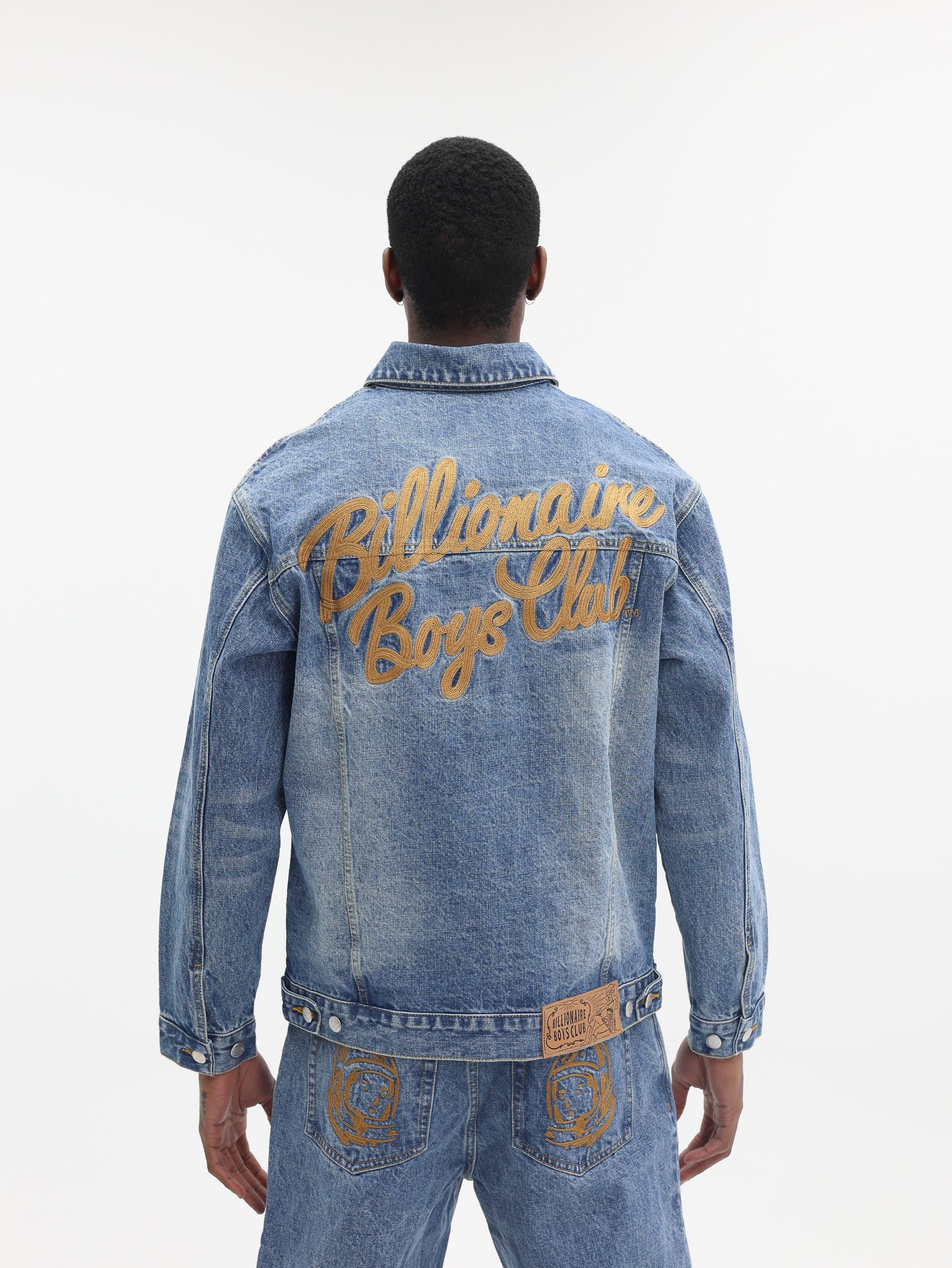 Billionaire Boys Club Script Logo Denim Jacket Mid Wash Blue-AL Capone Premium