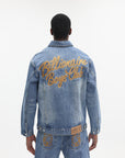 Billionaire Boys Club Script Logo Denim Jacket Mid Wash Blue