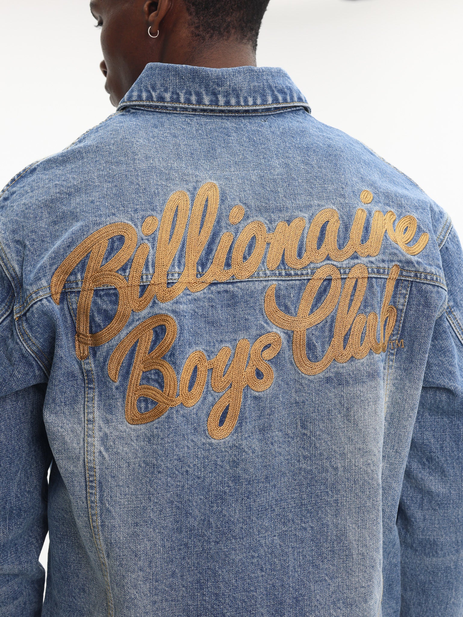 Billionaire Boys Club Script Logo Denim Jacket Mid Wash Blue-AL Capone Premium