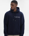 Givenchy Hoodie White Print Left Chest Night Blue