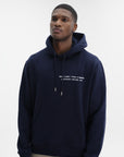 Givenchy Hoodie White Print Left Chest Night Blue