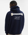 Givenchy Hoodie White Print Left Chest Night Blue
