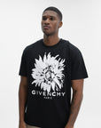 Givenchy T-Shirt Flower White Print Black