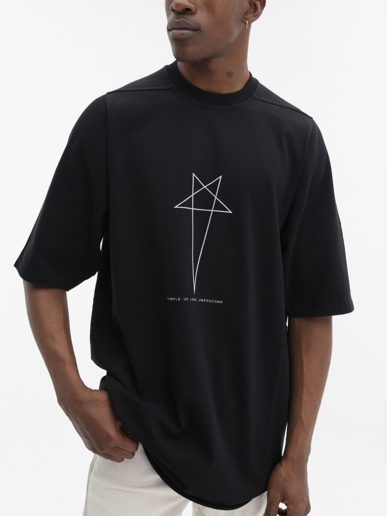 トップス rick Rick Owens T-Shirt Star Print Black - AL Capone Premium