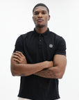 Stone Island Golfer Shirt Embroidered Logo Black