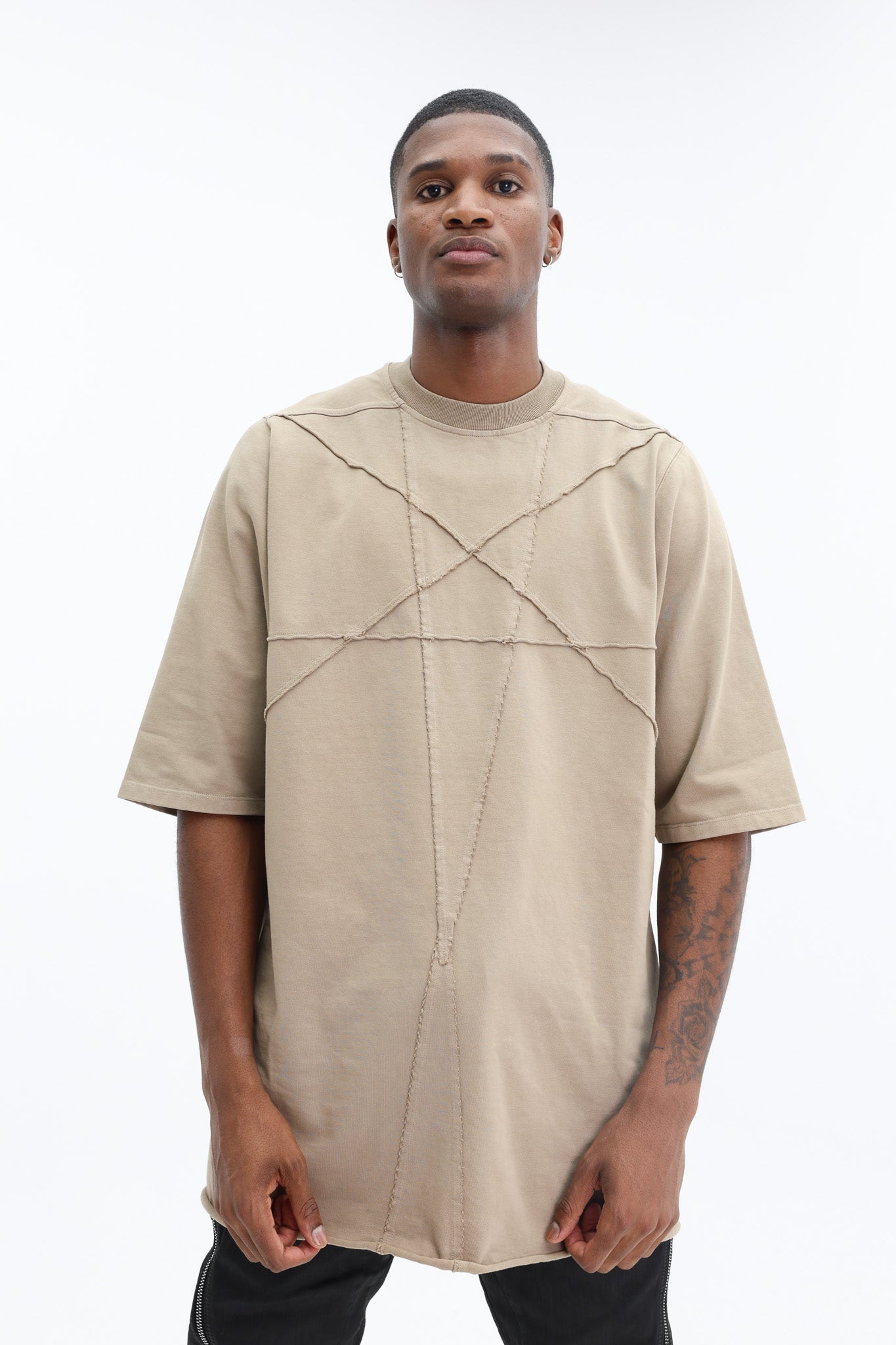 Rick Owens T-Shirt Jumbo Ss Dirty Pearl