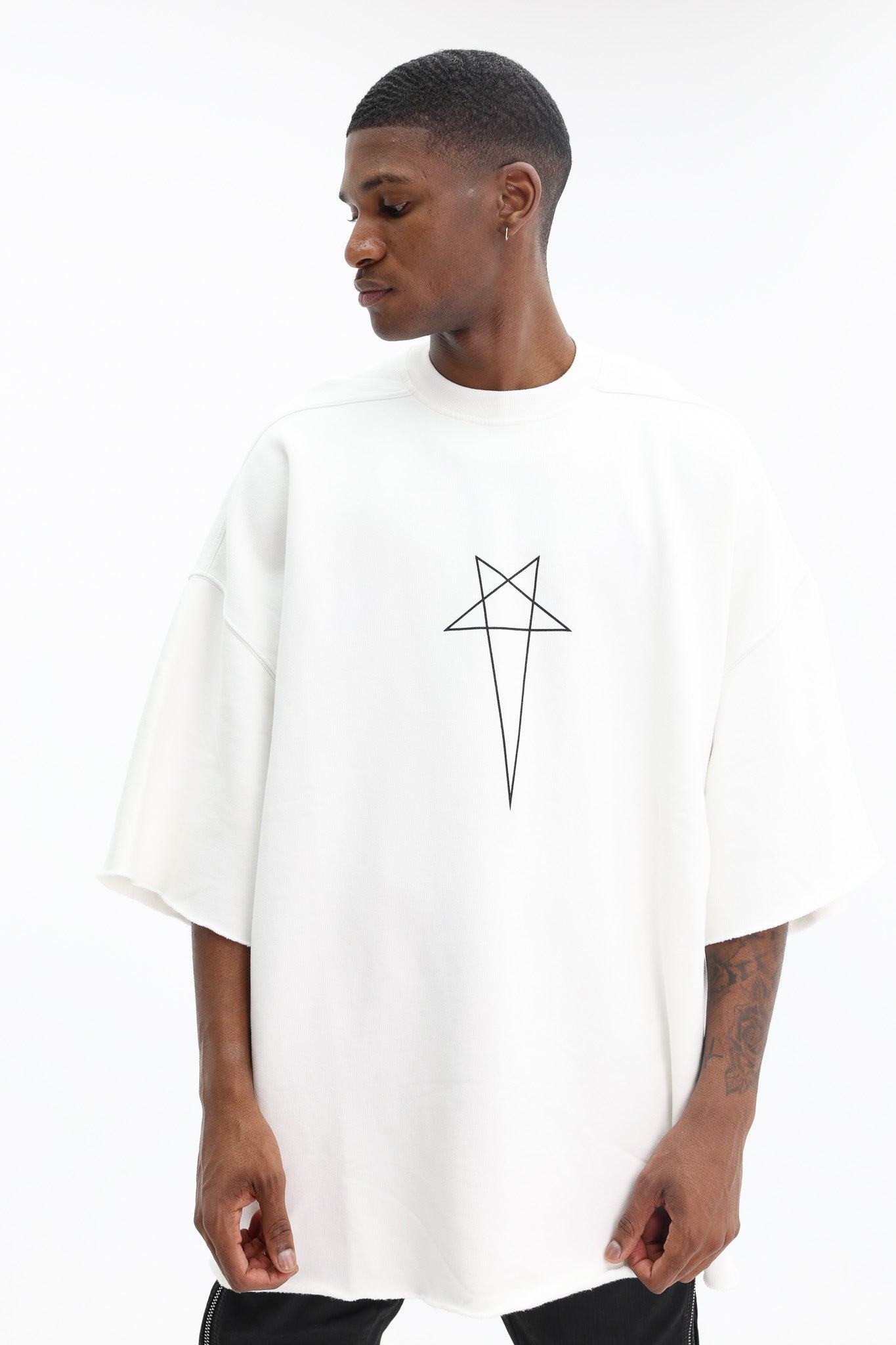 Rick Owens T-Shirt Tommy T Milk-Black