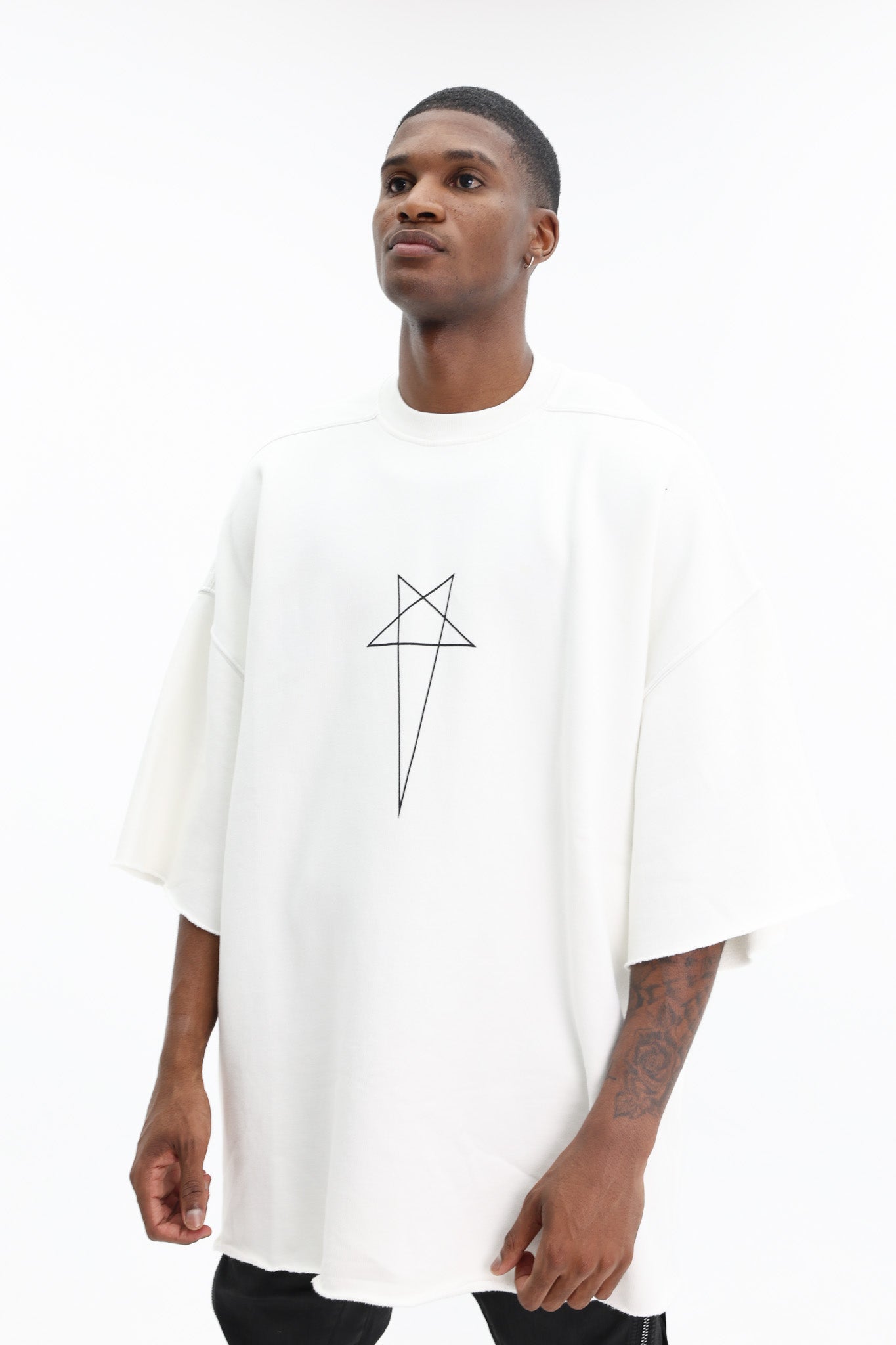 Rick Owens T-Shirt Tommy T Milk-Black