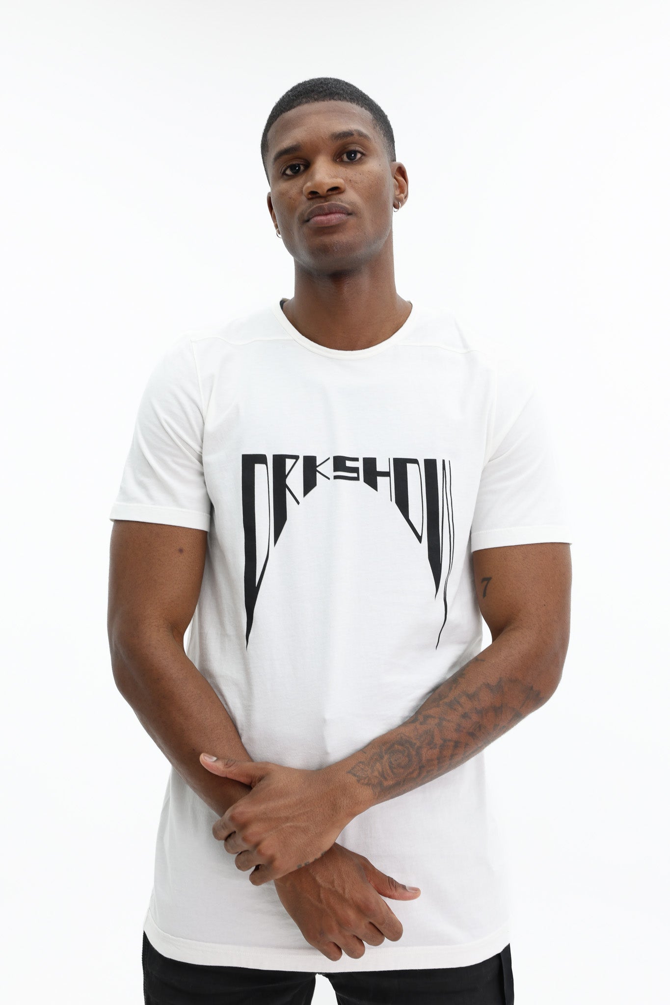 Rick Owens T-Shirt Level T Milk-Black