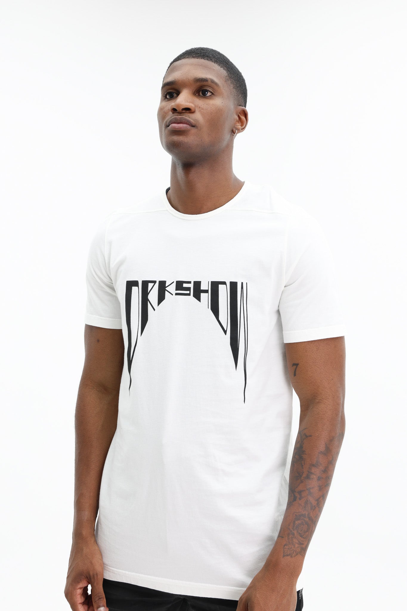Rick Owens T-Shirt Level T Milk-Black - AL Capone Premium