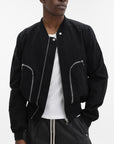 Rick Owens Jacket Silver Zip Pockets Black
