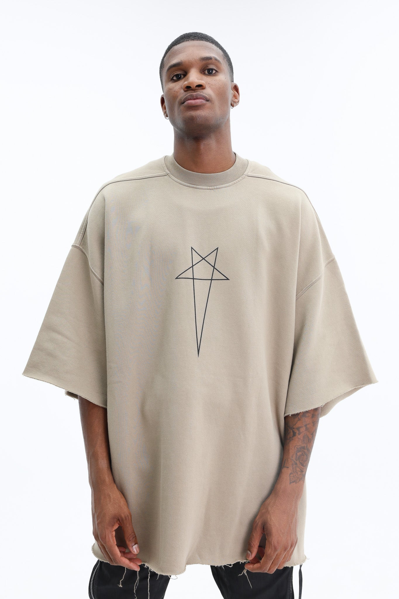 Rick Owens Sweater Tommy T Dirty Pearl-Black - AL Capone Premium