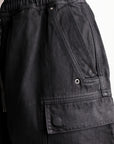 Rick Owens Shorts Cargobela Denim Black Wax