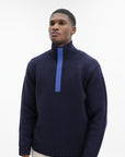 Stone Island Polo Jersey Half Zip Blue