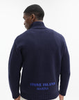 Stone Island Polo Jersey Half Zip Blue