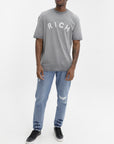 John Richmond T-Shirt White Logo Print Grey