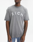 John Richmond T-Shirt White Logo Print Grey