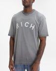 John Richmond T-Shirt White Logo Print Grey