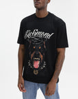 John Richmond T-Shirt Doberman Print Logo Black