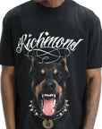 John Richmond T-Shirt Doberman Print Logo Black