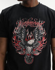 John Richmond T-Shirt Red Eagle Print Black