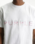 Purple T-Shirt Multi Col Logo White