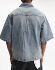 Purple Shirt Baggy Rust Denim