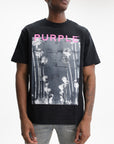 Purple T-Shirt Palm Tree Graphic Black