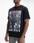 Purple T-Shirt Palm Tree Graphic Black