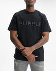 Purple T-Shirt Bling Logo Black