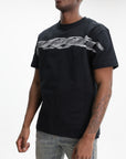 Purple T-Shirt Blur Logo Print Black