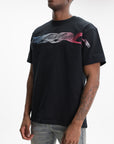 Purple T-Shirt Blur Multi Co Print Black