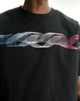 Purple T-Shirt Blur Multi Co Print Black