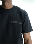 Purple T-Shirt Chest Logo Black