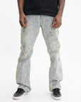Purple Jeans Rust Ripped Bootleg Light Wash