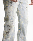 Purple Jeans Rust Ripped Bootleg Light Wash