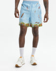 Casablanca Shorts Silk Maison Sur Piloti Blue