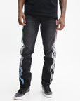 Purple Jeans Multi Colour Ribbon Black