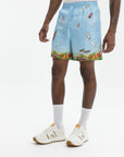 Casablanca Shorts Silk Maison Sur Piloti Blue