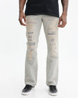 Purple Jeans Ripped Thigh Faded Rust