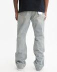 Purple Jeans Ripped Panel Bootleg Medium Wash