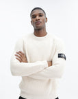 Stone Island Sweater Knitted Sleeve Logo Ivory