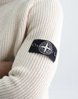 Stone Island Sweater Knitted Sleeve Logo Ivory