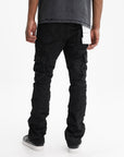 Purple Jeans Resin Cargo Flare Black