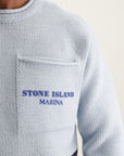 Stone Island Sweater Knitted With Pocket Blue