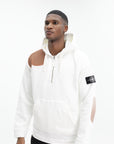 Stone Island Hoodie Half Zip Off White